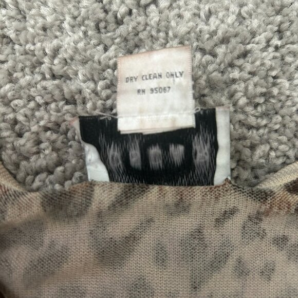 Vintage Oscar de la Renta Leopard Animal Print Short Sleeve Medium Blouse - Picture 5 of 6